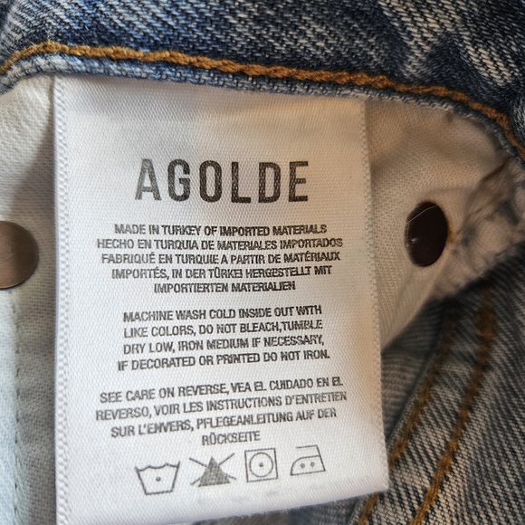 Agolde Size 23 Light Blue Straight Leg Jeans - Picture 11 of 15